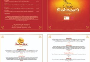 Shahryaar's Menu