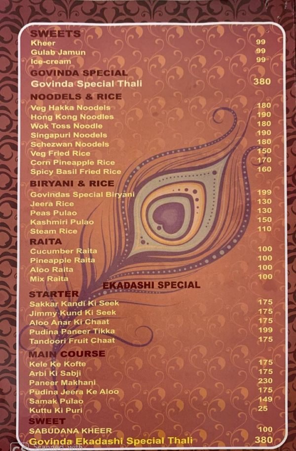 Govinda's Restaurant in Sector 13, Dwarka, Delhi - MyDwarka.in